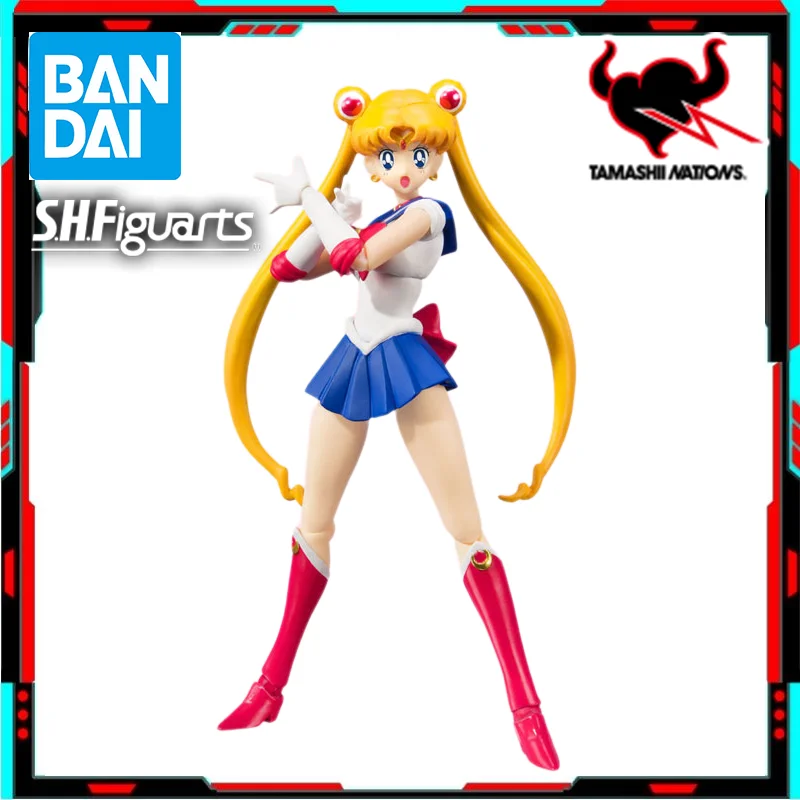 

In Stock Original Bandai S.H.Figuarts Sailor Moon Animation Color Edition Sailor Moon Action Figure Anime Model Collectible Toys