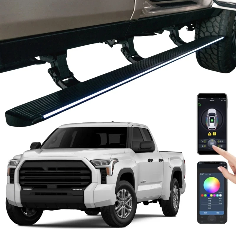 Automatic Retractable Power Running Boards, Premium Electric Side Steps For Modern Pickup Aftermarket Exterior Upgrade