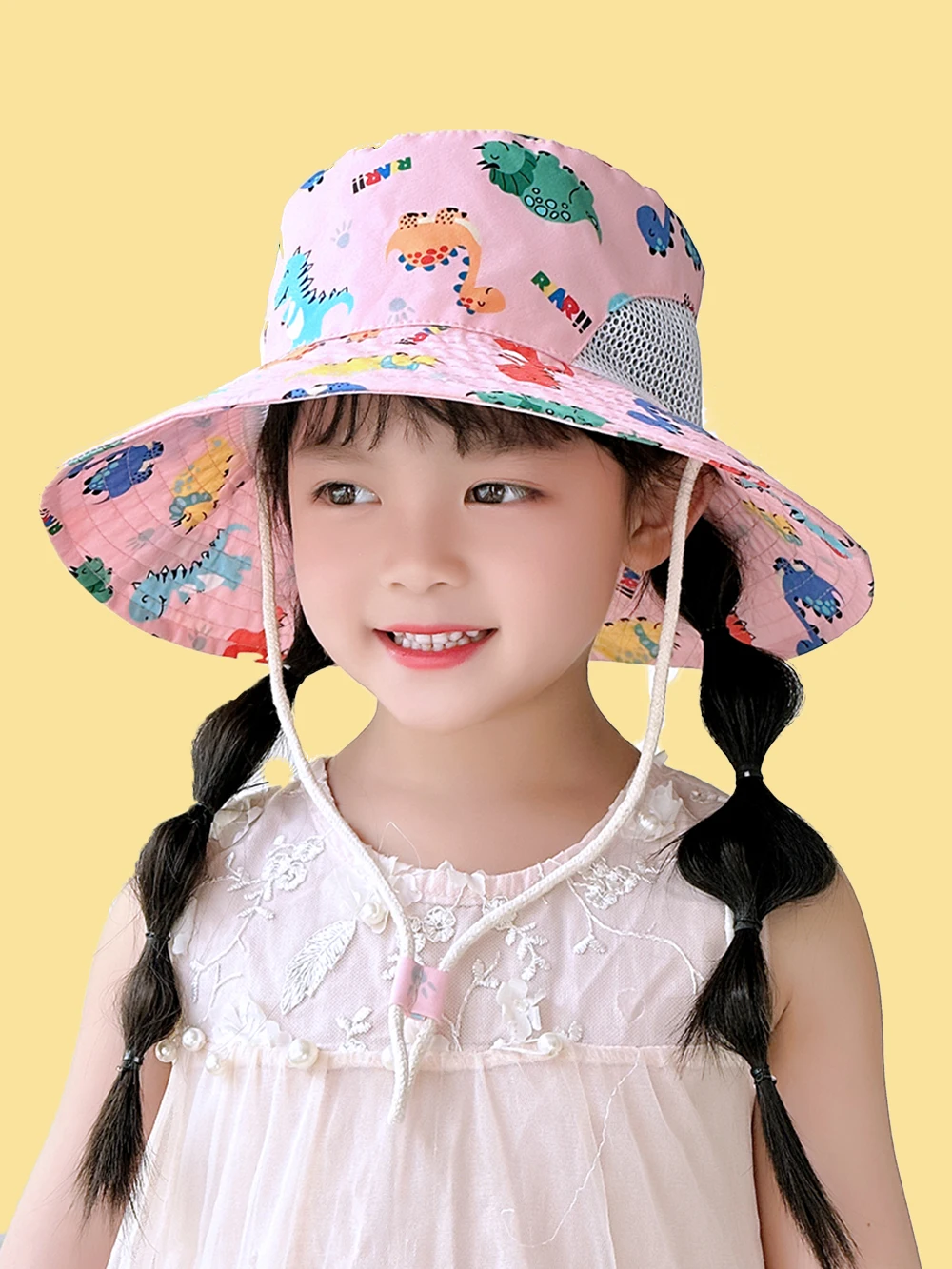 sunshade hat baby hat summer sun hats children's hats visor hat Baby Sun hat children Mesh Cartoon Dinosaur fisherman hat kids