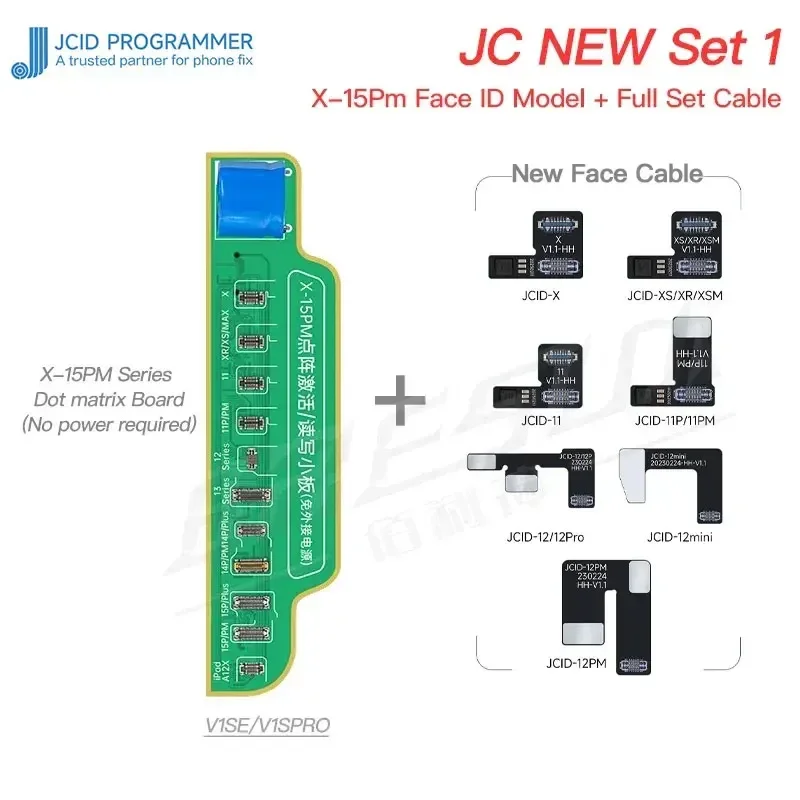 

JCID Несъемный гибкий кабель Face ID Repair FPC для iPhone X XR 11 12 13 14 15 Pro Max Face ID Ремонт без паяльного кабеля IC