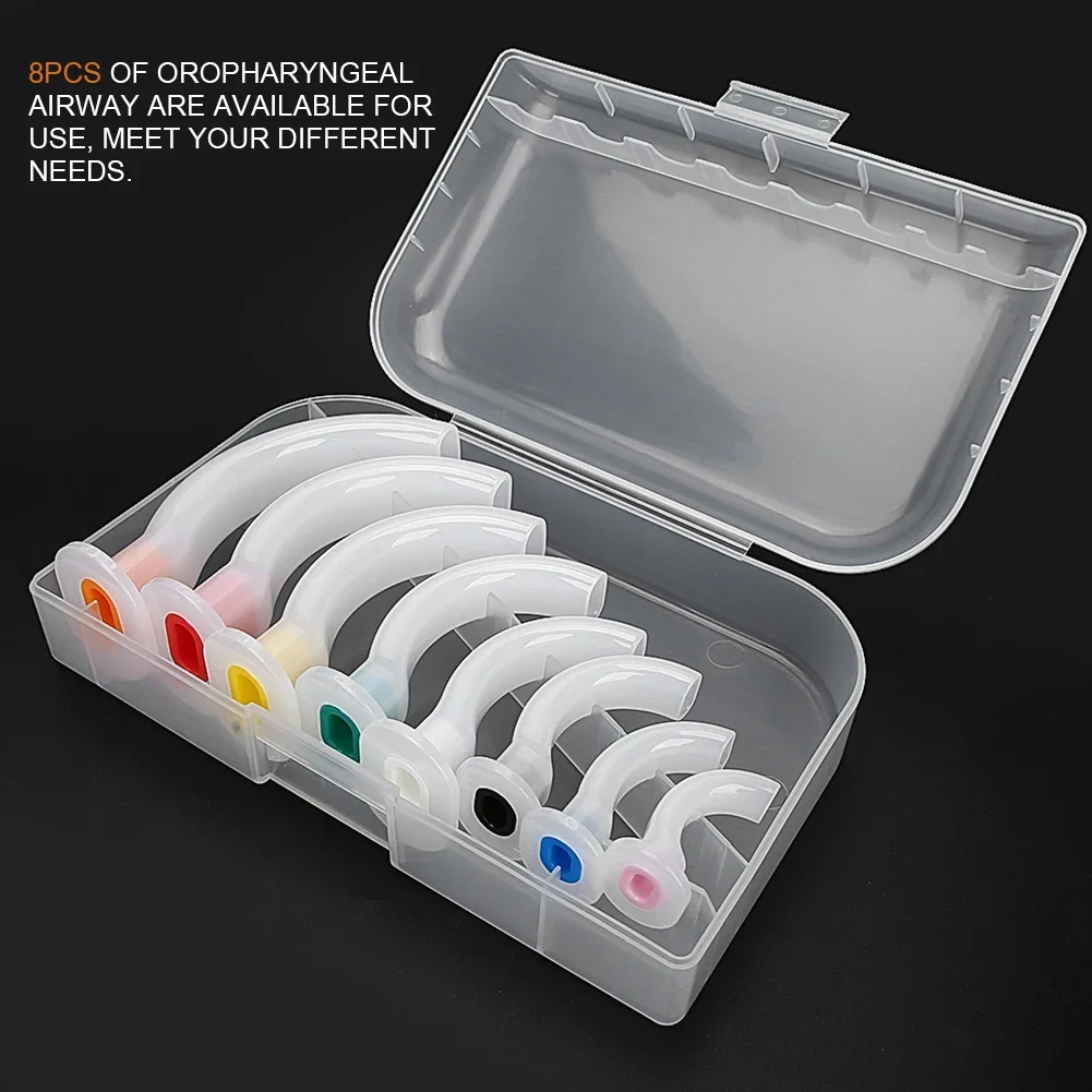 

8Pcs/set Disposable First Aid Oral way Mixed Guedel Oropharyngeal Way Emergency Tube Gas Guide Tube Rescue Critically