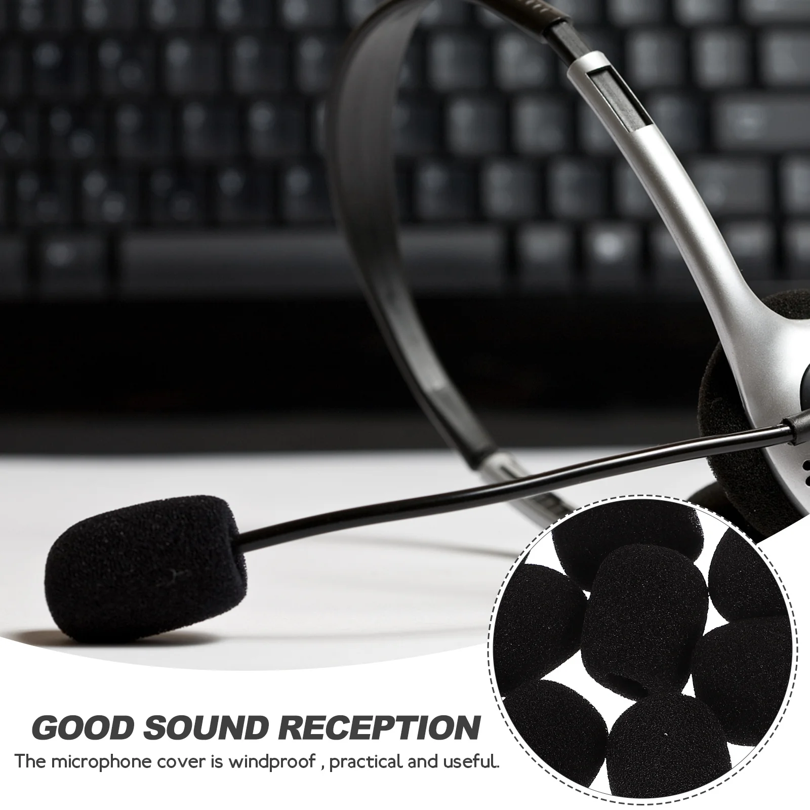 

100Pcs Lapel Microphone Protective Cover Sponge Covers Headset Mic Windproof Microphone Windscreen Mic Accessories