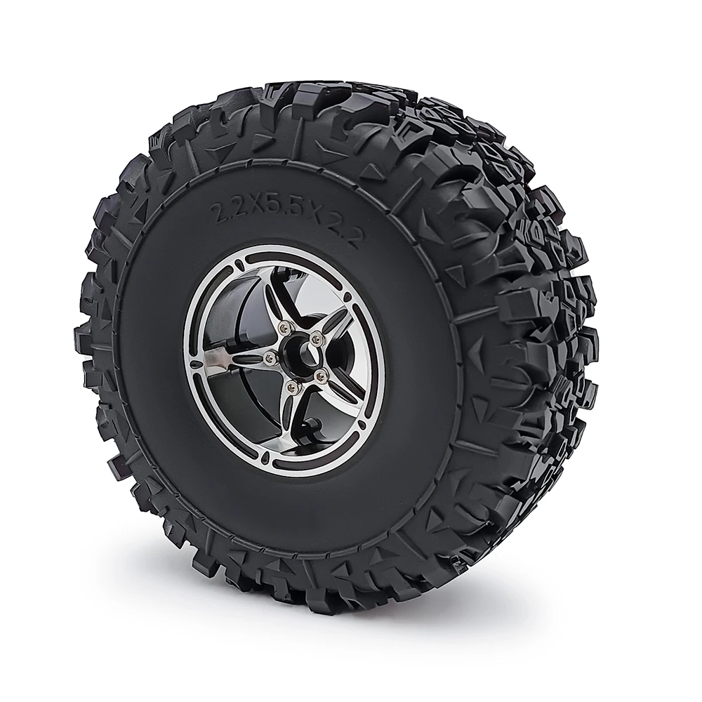 YEAHRUN 2.2 inch Beadlock Rubber Wheel Tires 140mm OD for Axial SCX10 Wraith TRX-4 1/10 RC Crawler Car Model Upgrade Parts