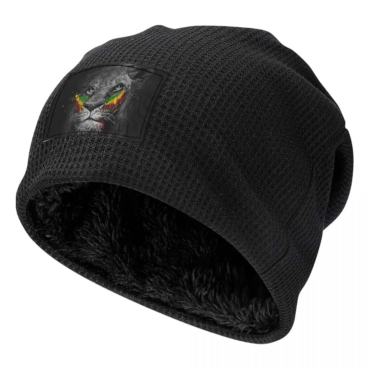 Rastafarian Amaiquina Reggae Rasta Lion Street Skullies Warm Fleece-Lined Cap Hip Hop Bonnet Hat Autumn Winter  Beanies Hats view 6