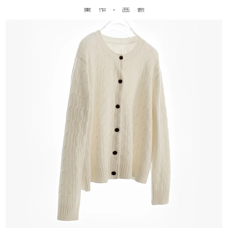 100% Wool~Knitted Cardigan, Women's Sweater, Quality Versatile Wool Sweater, New Model for Autumn and Winter 2026