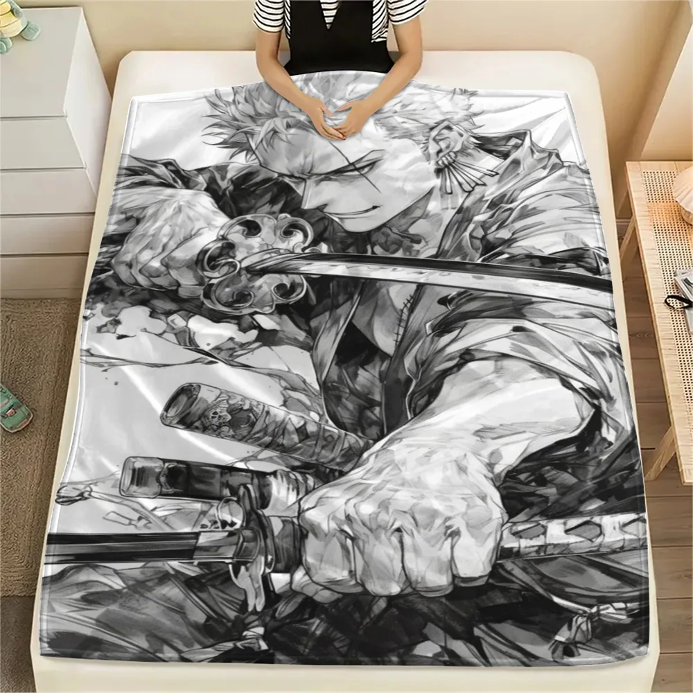 Zoro Household Leisure Flannel Blanket, Fashion Printed Cover for Daily Rest, Outdoor Activity and Travel.-TING