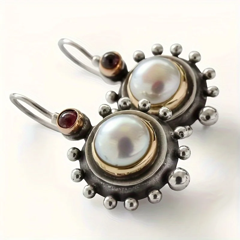 

Vintage Palace Baroque Style Imitation Pearl Earrings, Ladies' Temperament Earrings, Classical and Elegant Earrings