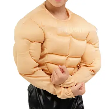 Dětská mužská falešná svalová trička, houbové chrániče břišního svalstva, tvarující tělo, sváteční kostým, hrdina, cosplay, vtipné tvarující prádlo na hrudník, maska, ples 10 nejlepší prodej falešné svaly na hrudi - №6