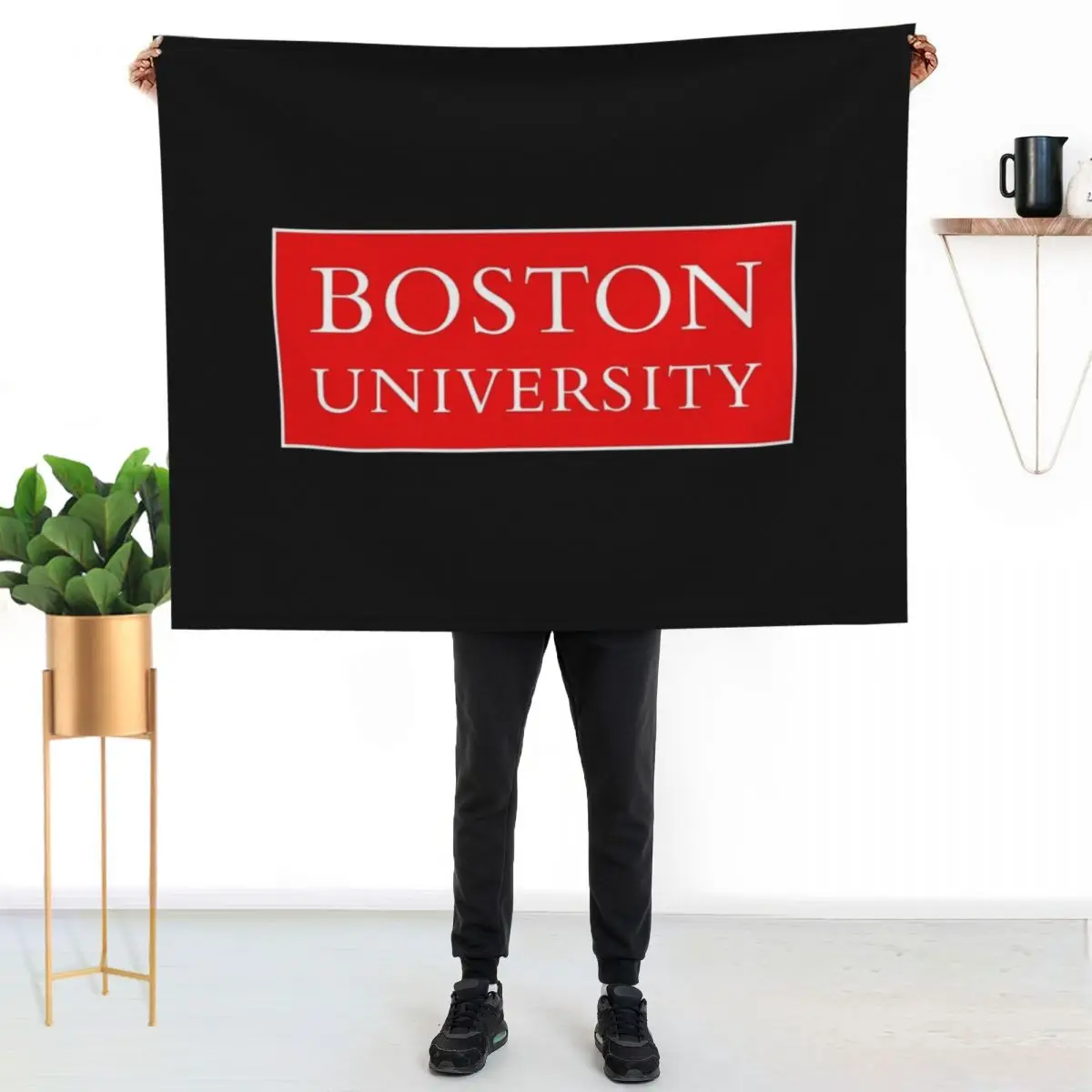 Boston Throw Blanket Compact Warm Blanket for Car Road Trip