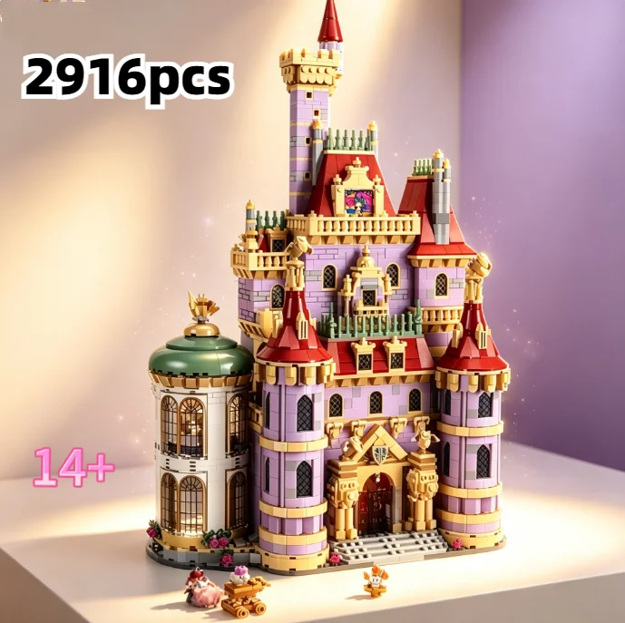 Image of 2916-teiliges Creator Schloss der Schönen und des Biestes, Traumprinzessinnen-Schloss, Bausteine, Puzzle-Modell, Spielzeug für Geburtstag, Weihnachten, Geschenke