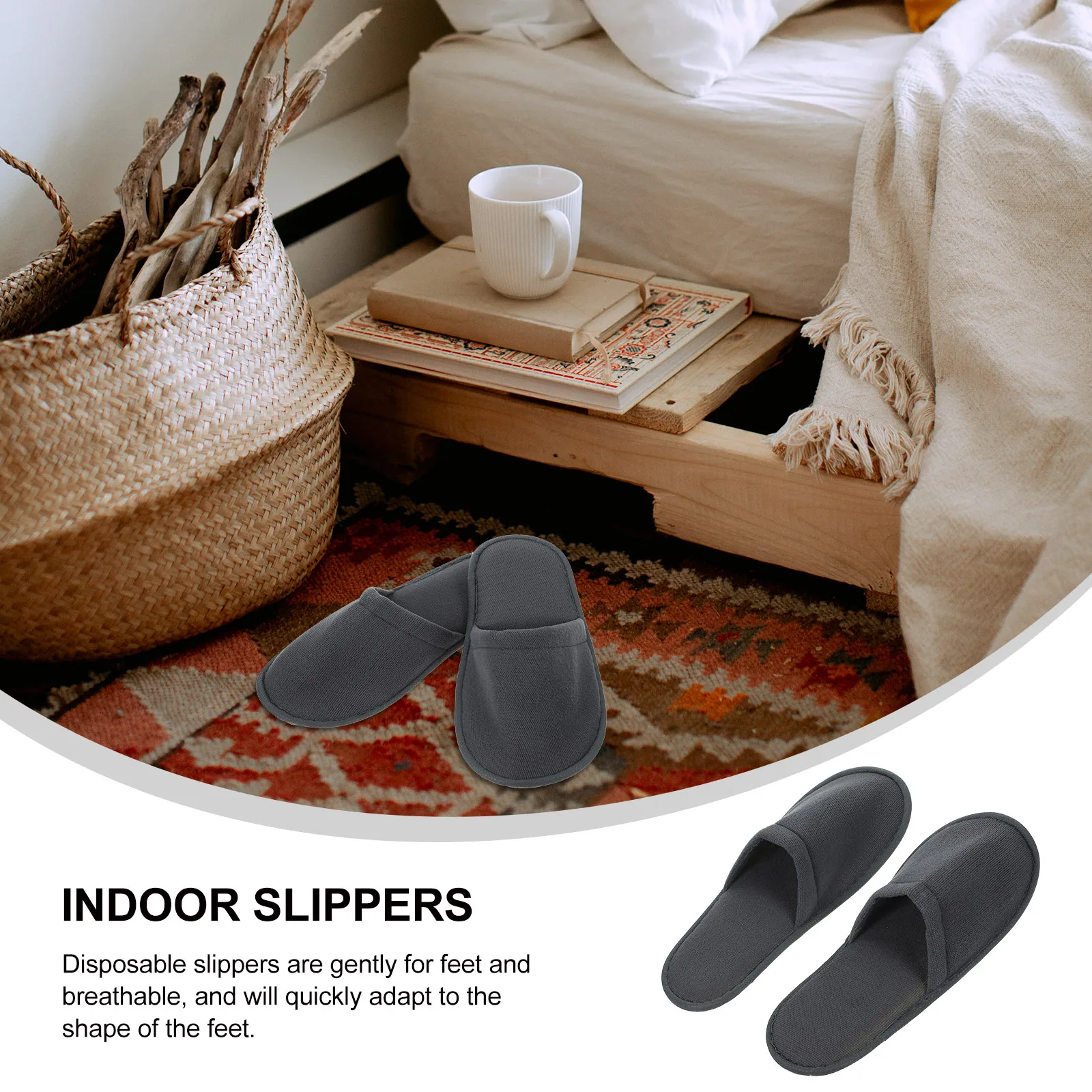 

6pcs Thickened Disposable Slippers Breathable Hotel Travel Home Spa Party Use Men Women Universal Indoor Simple Cloth Slippers