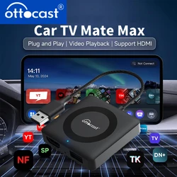 OTTOCAST Car TV Mate C4 Wireless Android Auto CarPlay Adapter Support for HDMI input Video Converter for TV Sticks Game Consoles