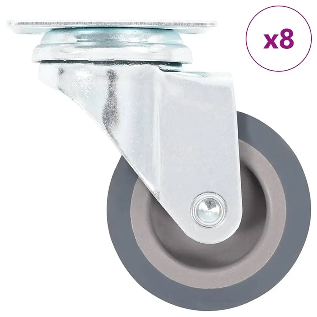 Set of 8 Durable 50mm Swivel Casters for Smooth Mobility and Easy Maneuvering