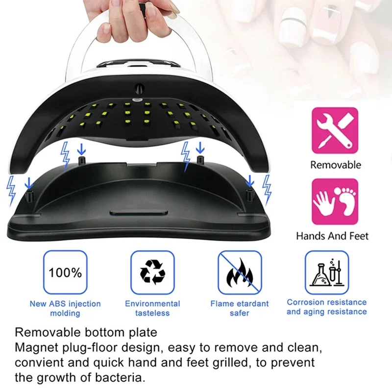 UV LED速乾性ネイルランプ,4タイマー設定のマニキュアランプ,ポータブルネイルドライヤー,ネイルアート用ライト,サロンツール