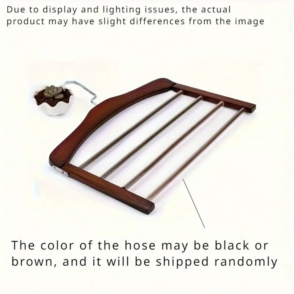 1pc Multi-Tier Wooden Pant Rack: Wall-Mounted, Space-Saving, Decorative for Closet Organization