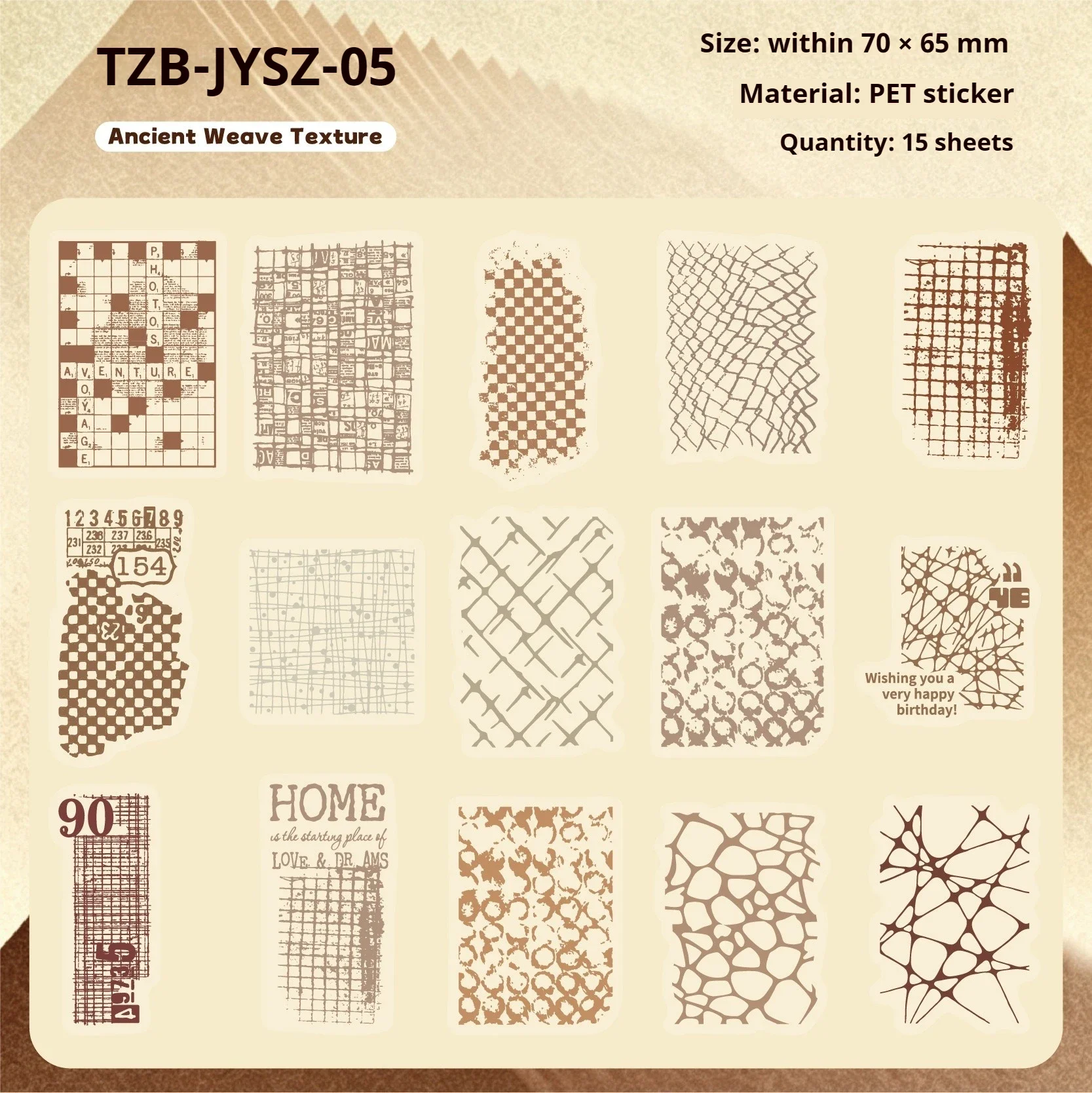 JIANWU Vintage Engelse woorden patroon landschap materiaal collage scrapbooking PET sticker creatief DIY dagboek schrijfwaren