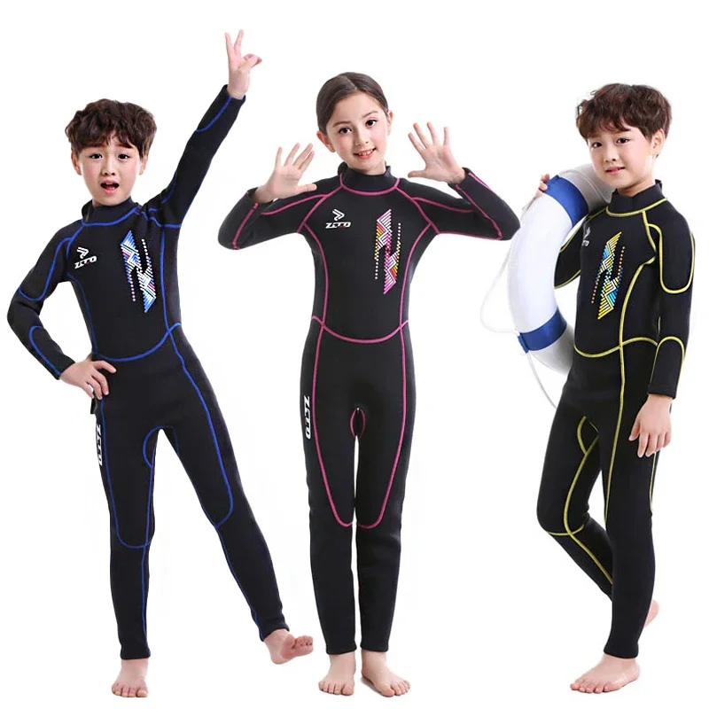 2.5mm Neoprene Surfing Children Wetsuit Boys Girls Jellyfish Scuba Swimsuit  Kids Underwater Diving Suit Keep Warm Wet Suit