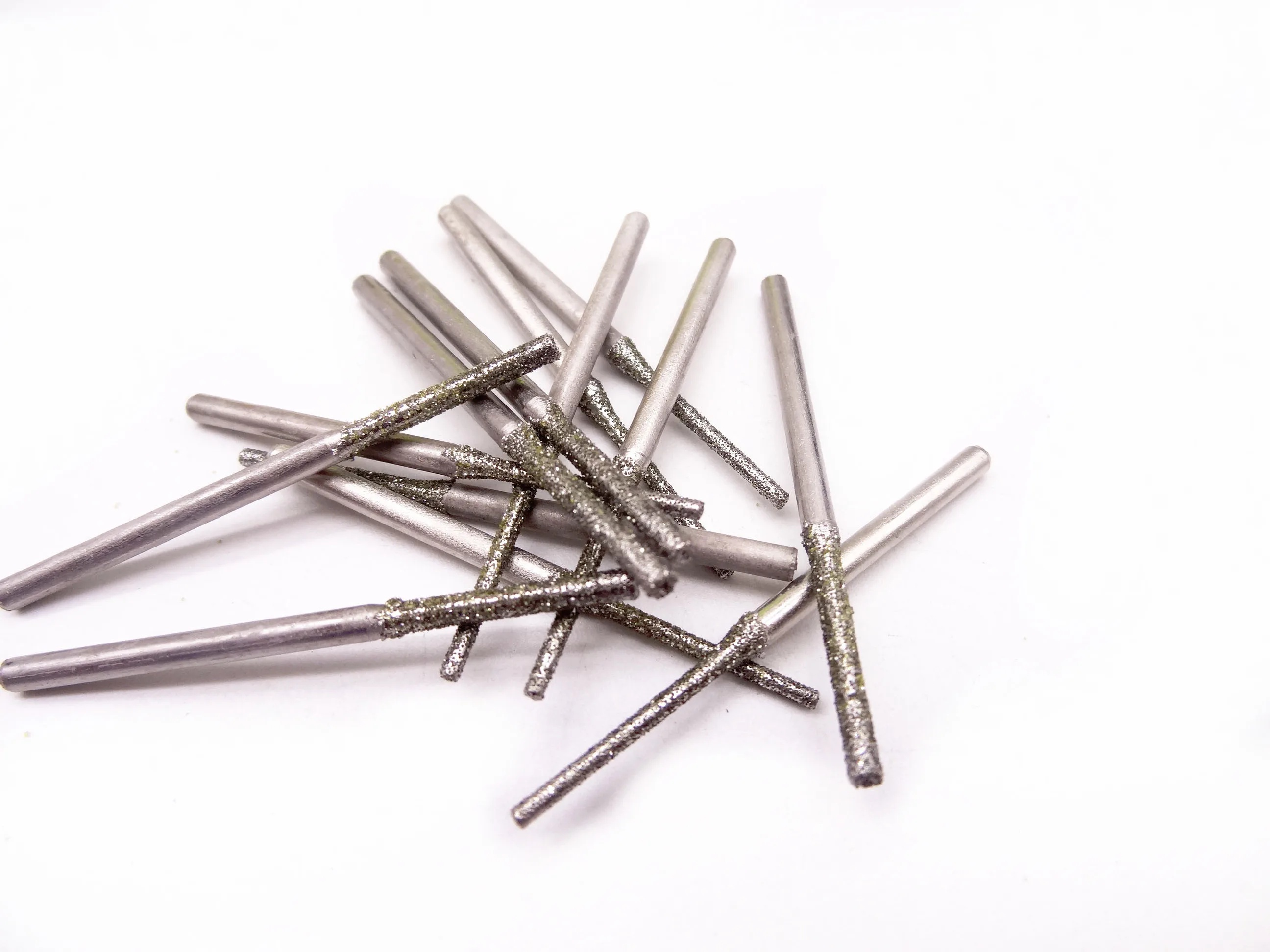 5/10/20 Pcs Diamond Burr Grinding Polishing 0.5-2.5mm Drill Bit 2.35 Shank For Jewelry Engraving Carving Peeled Rotary Tools