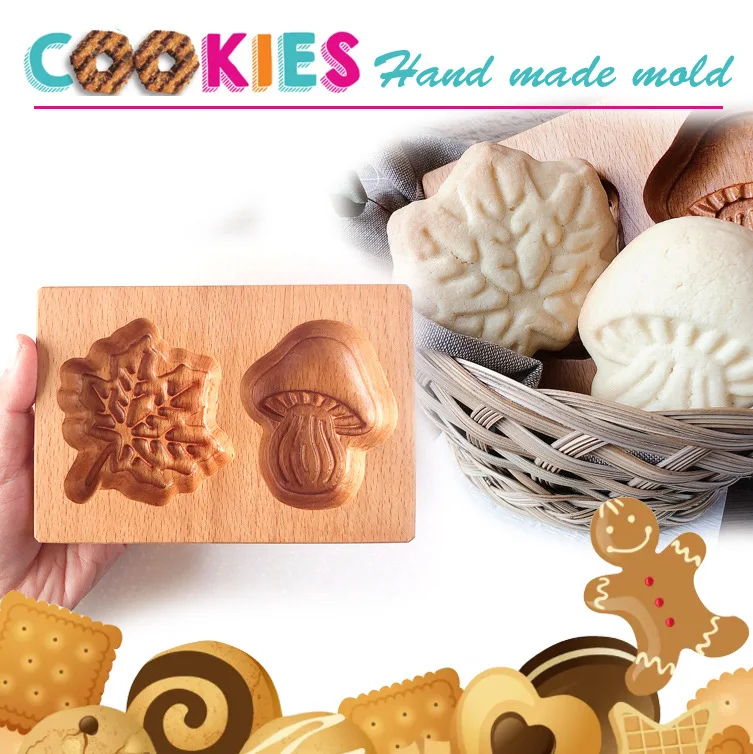 29 Styles Wooden Cookie Mold Kitchen Household Gingerbread Cake Mould Press Christmas 3D Biscuit Embossing Molds Bakery M533