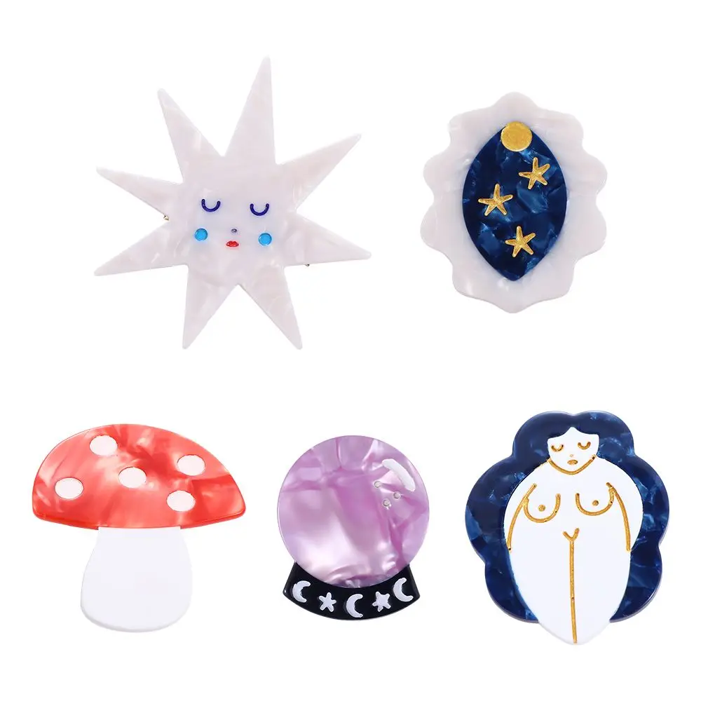 Ball Eggplant Star Moon Barrettes Ins Hair Clips New Headwear Acetate Hair Clips Mushroom Women Hairpins Korean Duckbill Clips