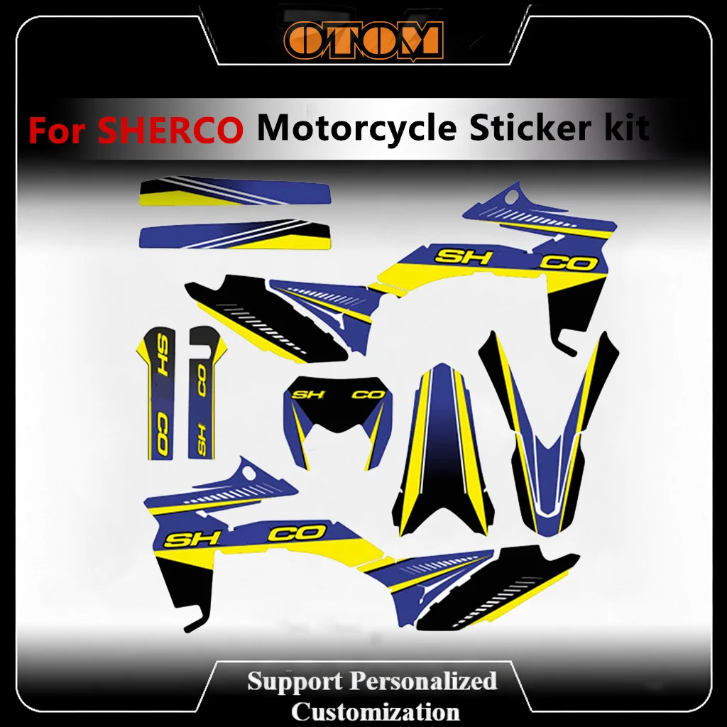 For Sherco SE SEF 2012 2013 2014 2015 2016 Full Graphics Decals Sticker Motorcycle Background Custom Number Name