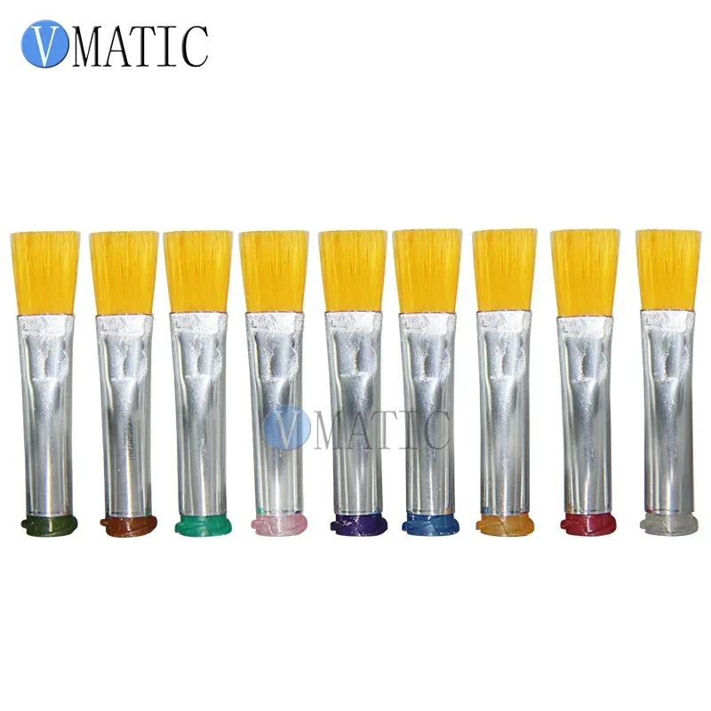 Free Shipping 14G-27G 8mm Flat Liquid Glue Dispensing Needle Brush Hard Brush x 10pcs