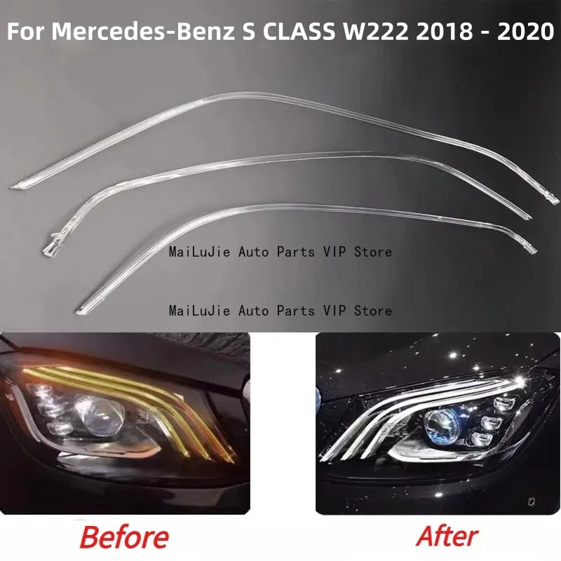 

Headlamp Guide Lamp Tube For Mercedes-Benz S CLASS W222 2018 2019 2020 Daytime Running Light Guide Angel Eye Car Accessories