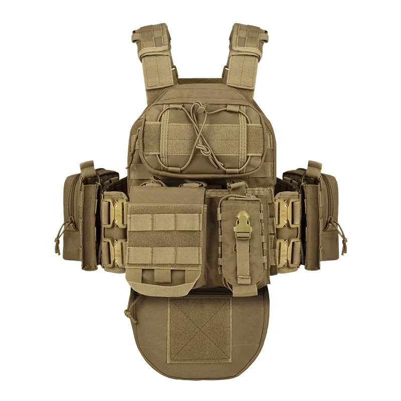 

YAKEDA Quick Release Tactical Plate Carrier Molle Crotch Protection Chaleco Buckle Tactical Vest 1000D polyester