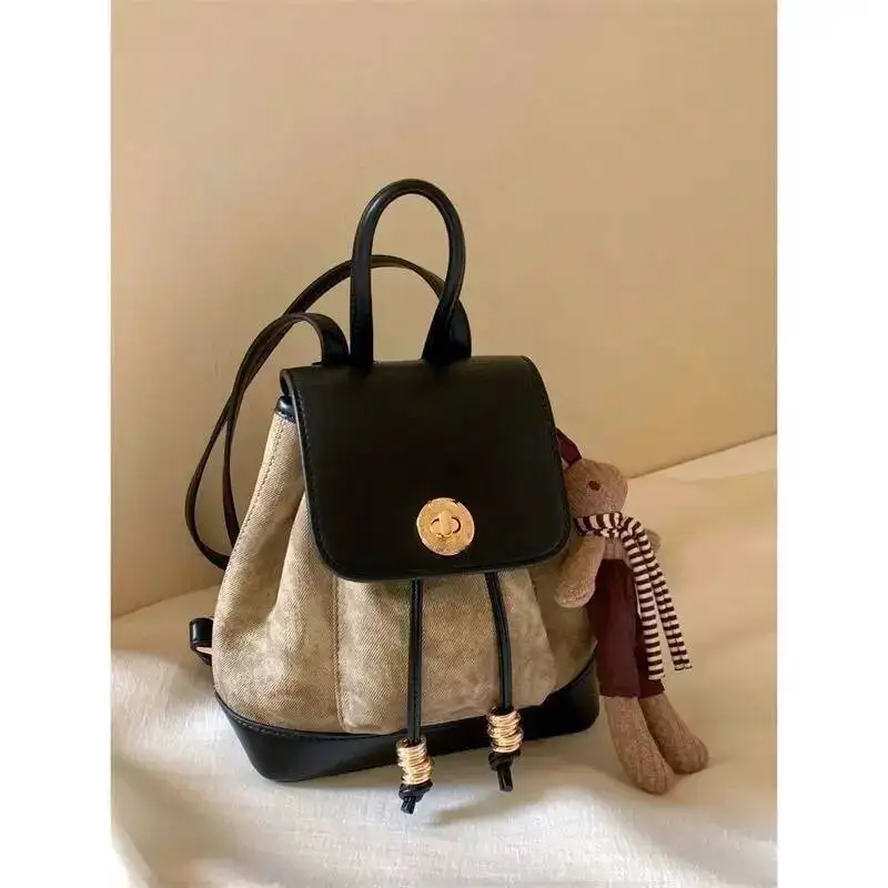 Bloom High Street Y2k Backpack Women Versatile Patchwork Handle Chic Casual Mini Backpacks Ladies Haruku Mochila Aesthetic