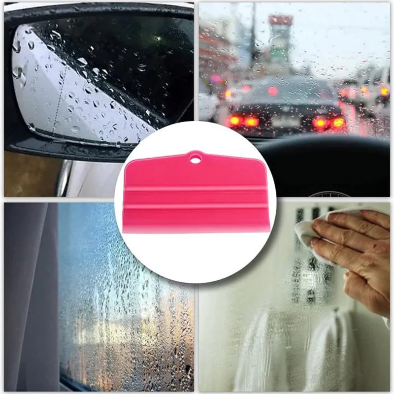 Mini Pink Silicone Squeegee Car Vinyl Wrap Squeegee Window Tint Film Scraper Windshield Soft Water Wiper Car Accessories