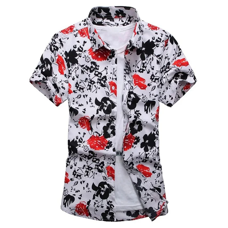 Fashionable Flowers Pattern Shirts For Men Plants 3D Printed Hawaiian Shirt Beach Short Sleeve Fashion Tops Blouse Aloha Shirts