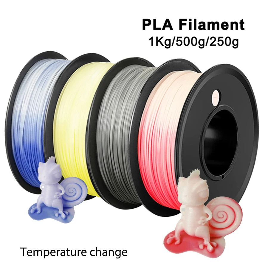 

250g 500g 1Kg 3D Printer Filament 1.75mm PLA Red to White Change Color with Temperature 3D Printing Sublimation pla Material