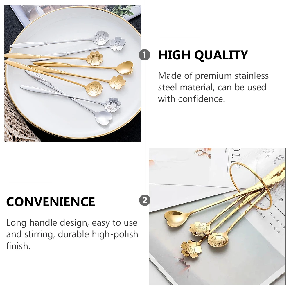 

12 Pcs Coffee Stirring Spoon Long Handle Stainless Steel Dessert Soup Spoons Premium Material Finish Suitable Bar Home