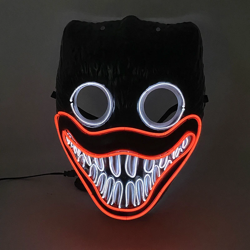 Luminescent Creepy Mask Scary Halloween Masquerad Nightclub Show Characters Cosplay Mask LED light up Party Photograph Props