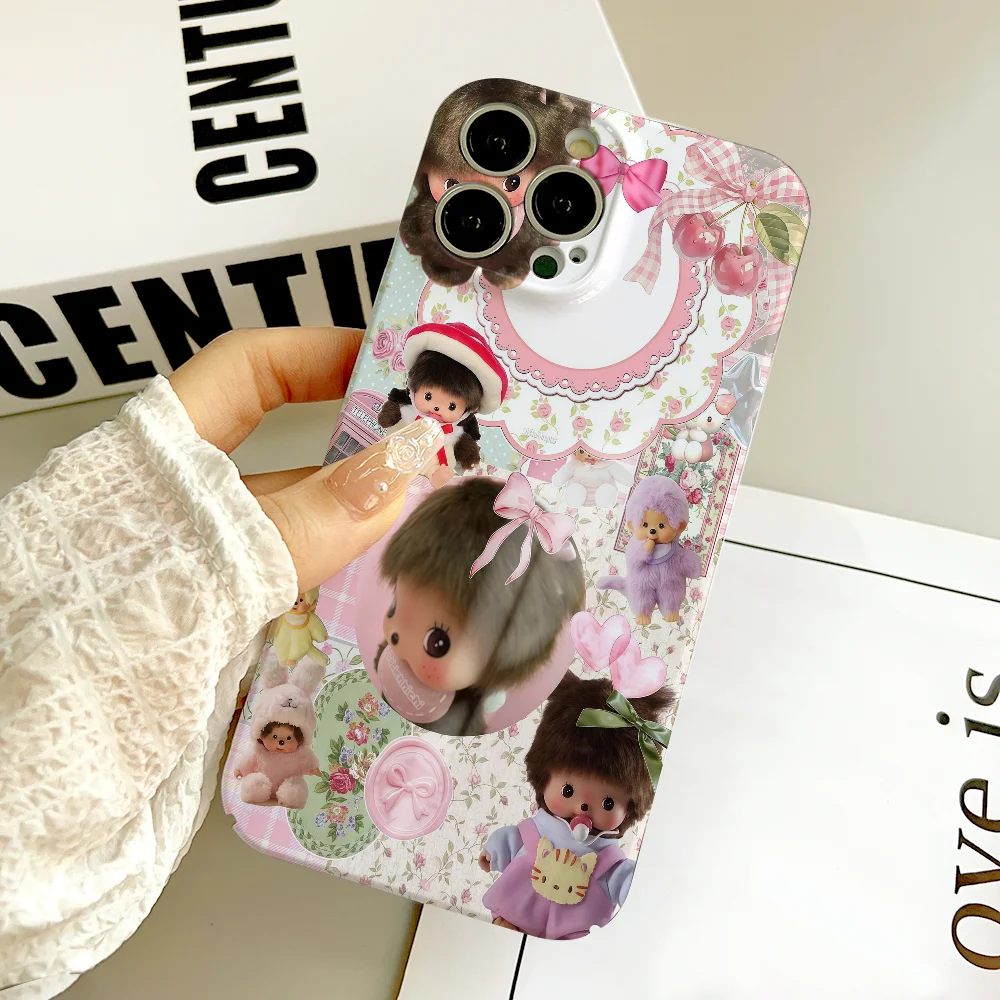 เคสโทรศัพท์ FUNDA สำหรับ Samsung S25 S24 S23 A07 A17 A06 4G 5G เคลือบเงา HD แข็ง ฟิล์มการ์ตูนน่ารัก M-Mon C-Chichi