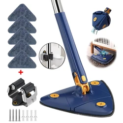 New Triangle 360 Cleaning Mop Telescopic Household Ceiling Cleaning Brush Tool Self-draining To Clean Tiles and Walls