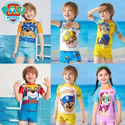 PAW Patrol Chase Skye Children Swimwear Swimsuit Boys girls Kids Swimming Hat Short Sleeve Pants bathSuit Swim Beach Wear cute