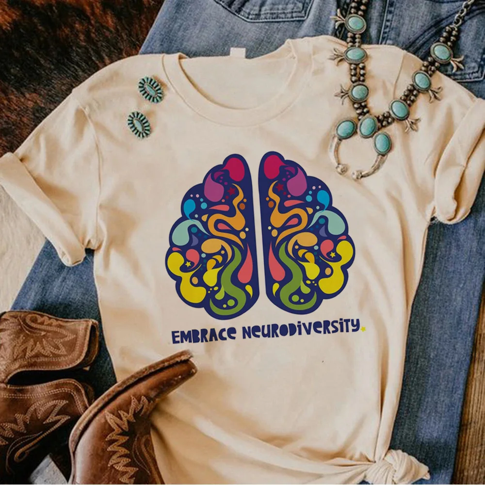 

Футболка с аутизмом, женская дизайнерская летняя футболка с аниме, женская одежда с японским аниме y2k