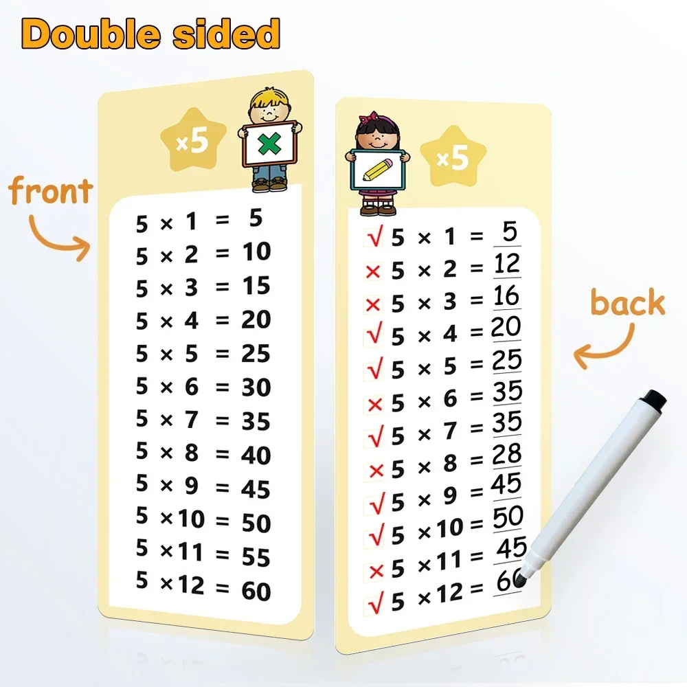 0-12 Multiplication Chart Readings Times Table Cards Self Check Math Learning Tool Montessori Mathematical Training Teaching Aid