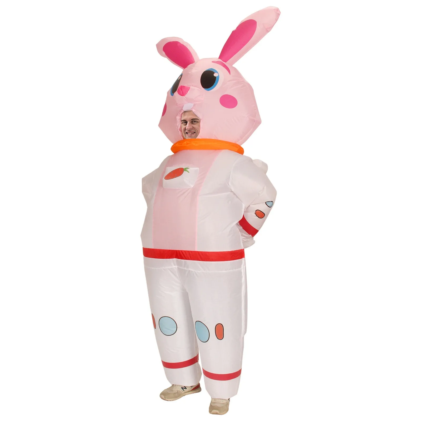 Easter Bunny Inflatable Costume Funny Rabbit Astronaut Halloween Performance Stage Costume Adult Size