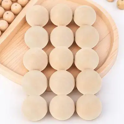 

15 Pc Wooden Hockey Ball No-bounce Balls Floorball Natural Practice Field Training Equipment Mini Accessories