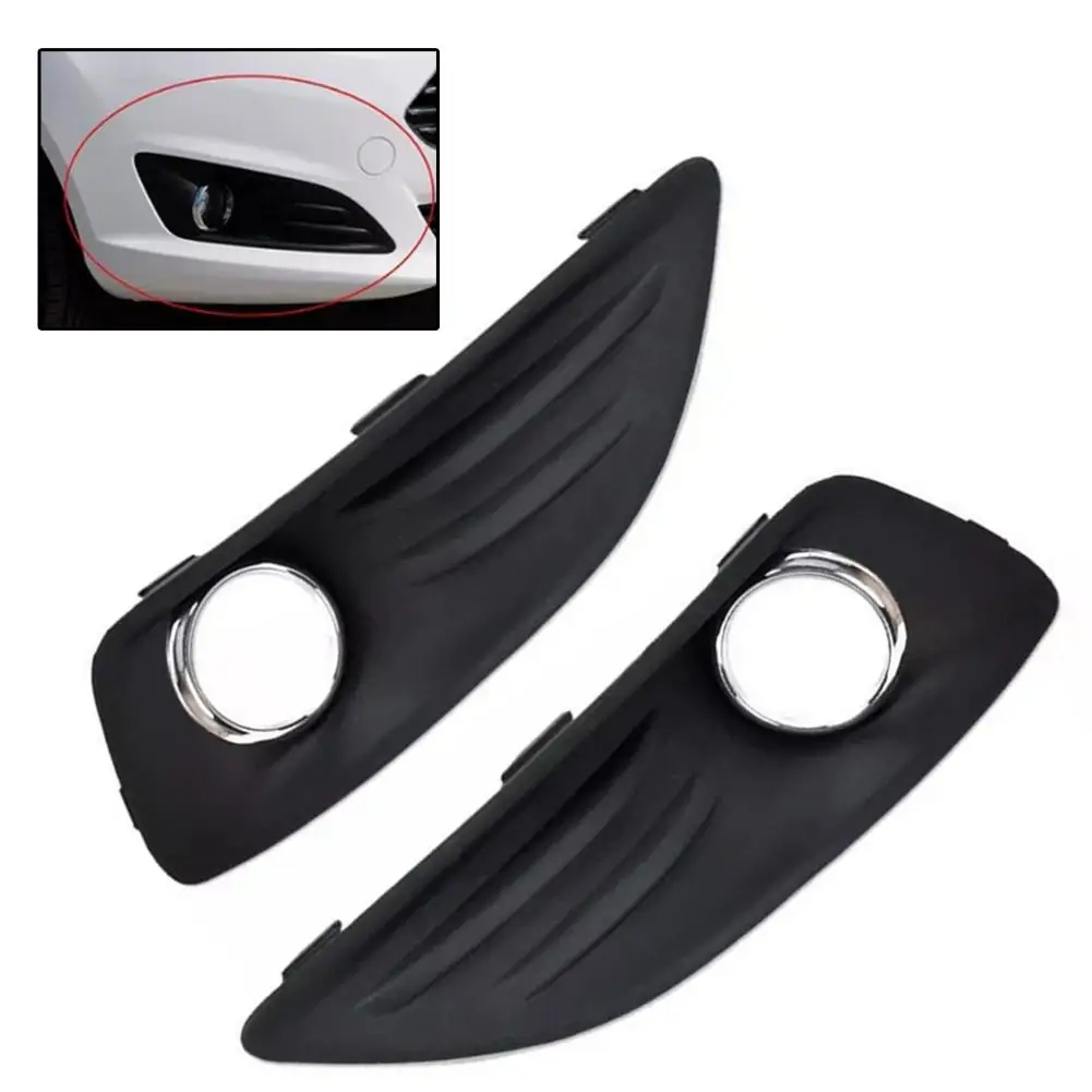 1 Pair Car Fog Light Grilles Fog Lamp Frame Under Grille Under Mesh Fog Lamp Mesh Grille For 2013-2016 For Ford For Fiesta