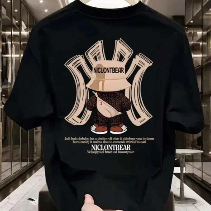 100% Baumwolle Herren-T-Shirt, Luxusmarke, Buchstabendruck, Kurzarm-T-Shirt, hochwertige Herrenbekleidung, Streetwear