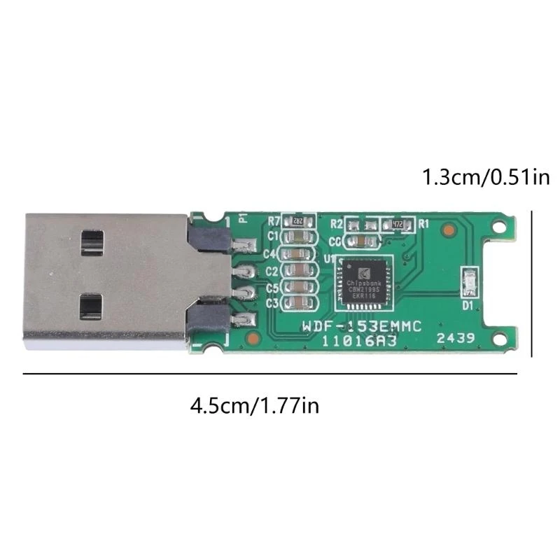 USB 2.0 eMMC Adapter 153 169 eMCP PCB Main Board without Flash Memory