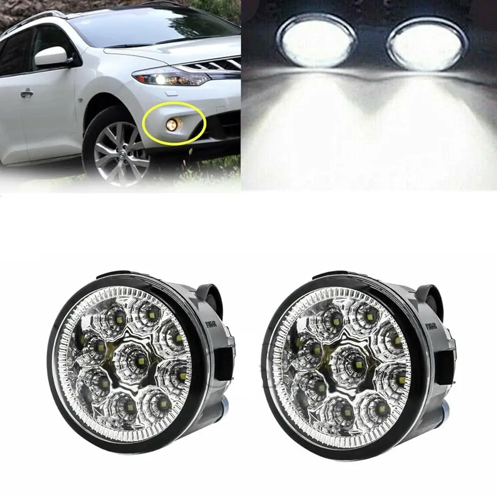 

Free Shipping - 6000K LED Pair of Bumper Fog Light Driving Lamps Compatible with QX50 M37 PC Lens FIT OE 261508993B NI2590104 NI