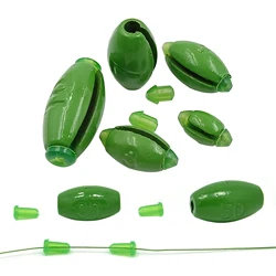 Split Shot Fishing Egg Weights Oval Lead Sinkers Green Removable Sinker Slip Worm Weight Texas Carolina Rig Bass Fishing Tackle