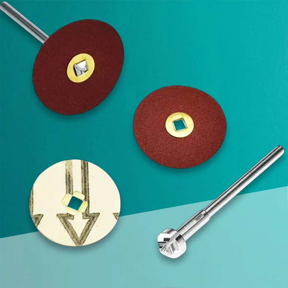 

Aluminum Oxide Square Hole Sandpaper Disc with Handle for Tooth Woodwork Stainless Steel Metal Polishing Grinding Tool
