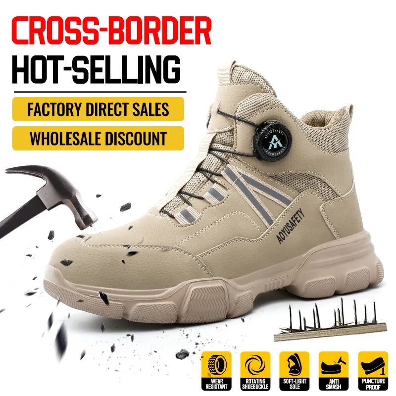 AOYU WINTER New Styles Men Safety Boots With Steel Toe Cap Anti-smash Work Sneakers Safety Shoes Men IndestructibleWork Boots