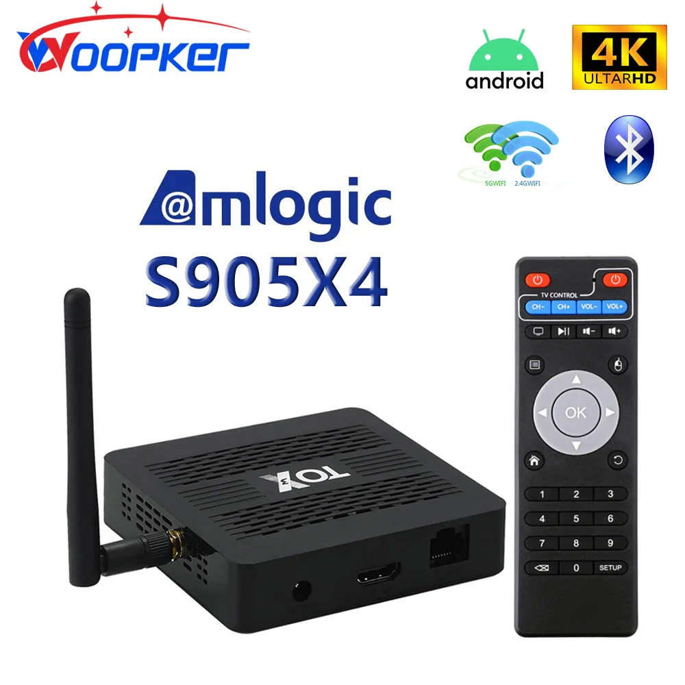 Woopker Tox3 Upgraded Smart TV Box Android 11 Amlogic S905X4 Dual WiFi  4K Home Media Player Supports Dolby Atmos Audio