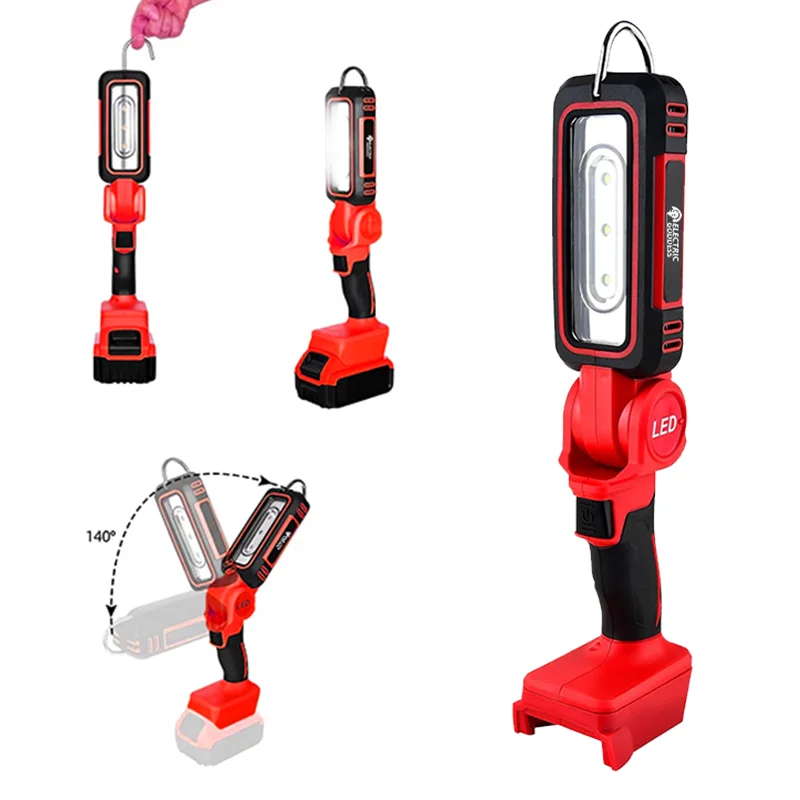 Imagem -03 - Egod Outdoor Cordless 300w Poderosa Li-ion Led Luz Multifuncional Gancho Dobrável 140 ° Luz de Trabalho Adequada para Baterias Milwaukee